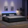 vidaXL Lit &agrave; ressort LED avec matelas Gris fonc&eacute; 200 x 200 cm Velours
