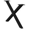 vidaXL Pieds de table basse en forme de X, 2 pi&egrave;ces, noir, 70 x (42-43) cm, acier