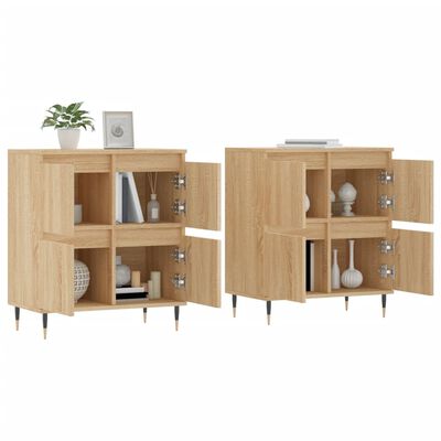 vidaXL Buffets 2 pcs chêne sonoma bois d'ingénierie