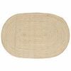 vidaXL Tapis Naturel et Blanc 100 x 152 cm Jute