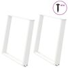 vidaXL Pieds de table &agrave; manger en U 2 pi&egrave;ces Blanc 90 x (72-73) cm Acier