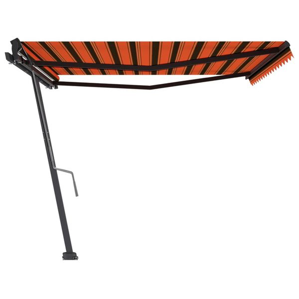 vidaXL Auvent manuel r&eacute;tractable sur pied 400x350 cm Orange et marron