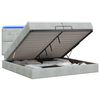 vidaXL Lit coffre avec matelas et LED Gris clair 200 x 200 cm Velours