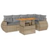 vidaXL Salon de jardin avec coussins 6 pcs beige r&eacute;sine tress&eacute;e