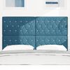 vidaXL Tête de lit LED avec tête de lit Bleu foncé 144 cm Polyester