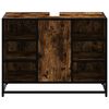 vidaXL Armoire lavabo de salle de bain ch&ecirc;ne fum&eacute; bois d'ing&eacute;nierie