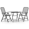 vidaXL Ensemble &agrave; manger de jardin 3 pcs Maille M&eacute;tal Anthracite