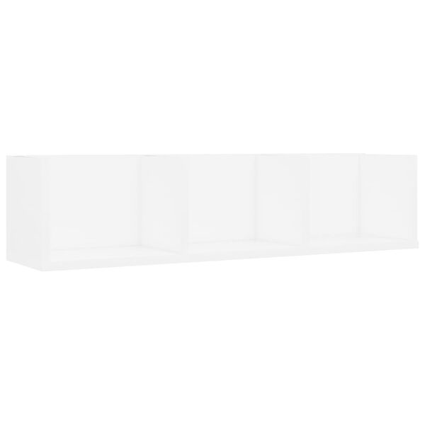 vidaXL Étagère murale à CD Blanc 75x18x18 cm Bois d'ingénierie