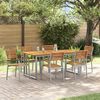 vidaXL Ensemble de salle &agrave; manger pour jardin 7 pcs Gris