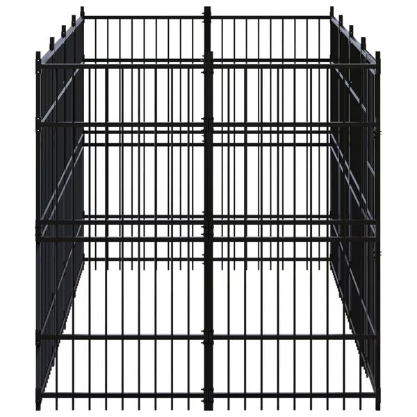 vidaXL Chenil d'ext&eacute;rieur pour chiens Acier 7,37 m&sup2;