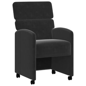 vidaXL Chaises de Salle &agrave; Manger avec Roues 2 pcs Noir 58 x 65 x 98 cm