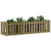 vidaXL Lit sur&eacute;lev&eacute; de jardin design de cl&ocirc;ture bois de pin impr&eacute;gn&eacute;