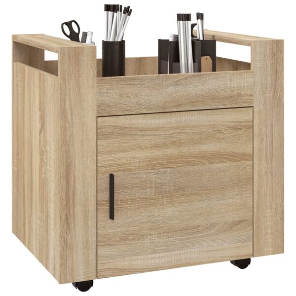 vidaXL Chariot de bureau Chêne sonoma 60x45x60 cm Bois d'ingénierie