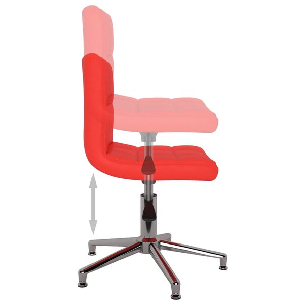 vidaXL Chaise pivotante de salle &agrave; manger Rouge Similicuir