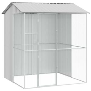 vidaXL Cage pour oiseaux Gris 215 x 210 x 247 cm Acier galvanis&eacute;