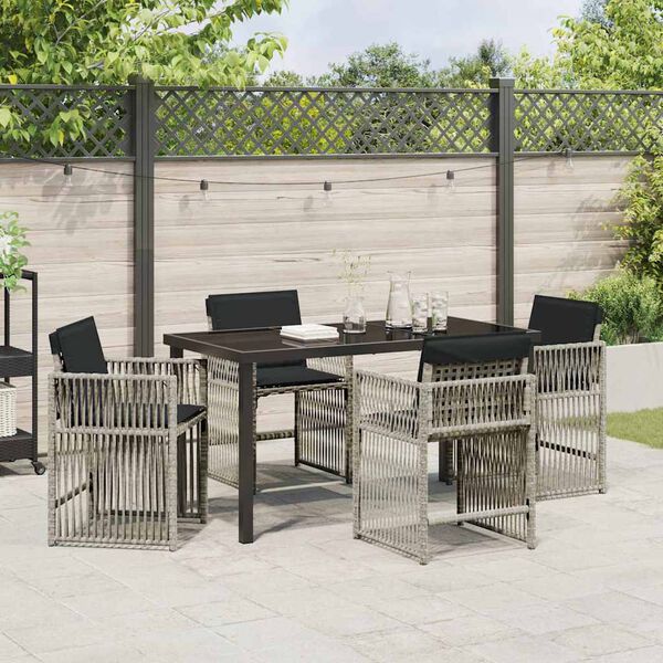 vidaXL Ensemble de salle &agrave; manger pour jardin 5 pcs Gris clair