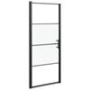 vidaXL Porte de douche 81x195 cm Verre tremp&eacute; demi-d&eacute;poli Noir