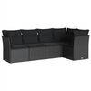 vidaXL Salon de jardin 5 pcs avec coussins noir r&eacute;sine tress&eacute;e