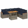 vidaXL Salon de jardin avec coussins 7 pcs gris r&eacute;sine tress&eacute;e