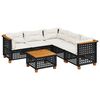 vidaXL Salon de jardin 6 pcs avec coussins noir r&eacute;sine tress&eacute;e