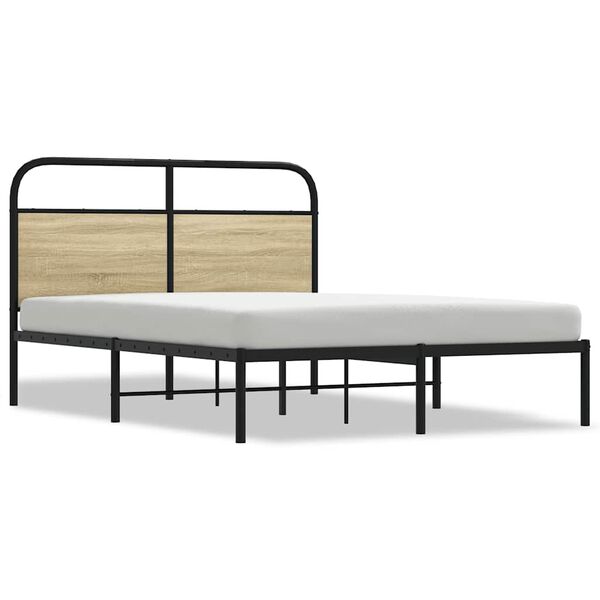 vidaXL Cadre de lit sans matelas 140x190 cm ch&ecirc;ne sonoma