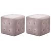 vidaXL 2 pcs Poufs Rose 30 x 30 x 30 cm Tissu velours