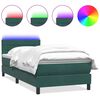 vidaXL Sommier &agrave; lattes de lit et matelas et LED vert fonc&eacute; 100x210cm velours