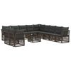vidaXL Ensemble de canap&eacute; de jardin 12 pc Gris polyrotin