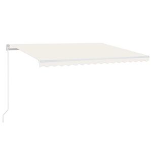 vidaXL Auvent automatique avec capteur de vent et LED 450x300 cm Cr&egrave;me
