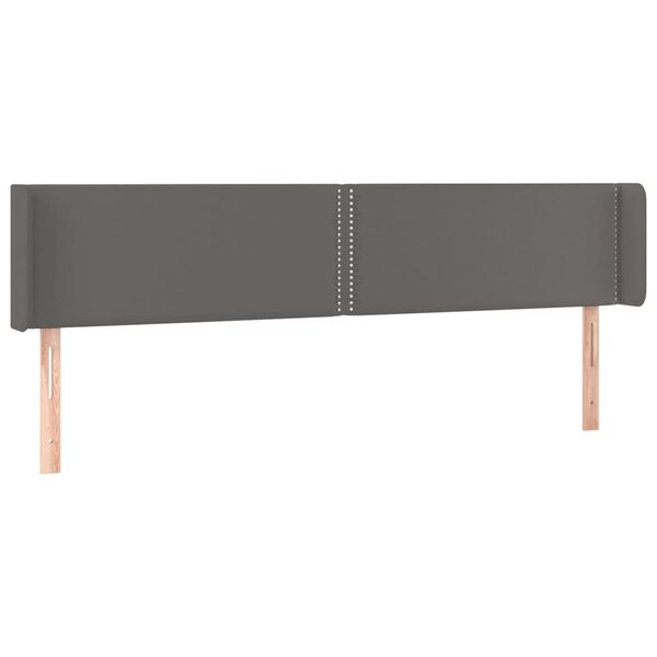 vidaXL T&ecirc;te de lit avec oreilles Gris 163x16x78/88 cm Similicuir