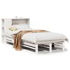 vidaXL Lit biblioth&egrave;que sans matelas blanc 90x190 cm bois massif