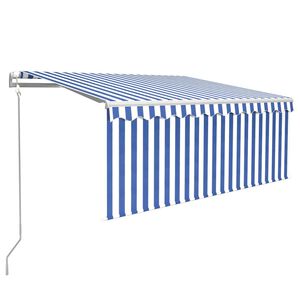 vidaXL Auvent r&eacute;tractable automatique avec store 3x2,5 m Bleu et blanc