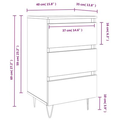 vidaXL Tables de chevet 2 pcs chêne marron 40x35x69 cm bois ingénierie