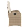 vidaXL Banc inclinable de jardin avec coussins beige r&eacute;sine tress&eacute;e