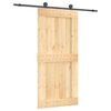 vidaXL Porte coulissante Naturel et noir 95 x 210 cm
