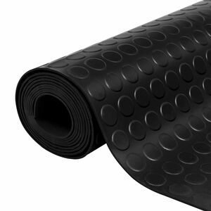 vidaXL Tapis de sol Noir 1,5 x 4 m Caoutchouc