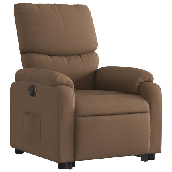 vidaXL Fauteuil inclinable &eacute;lectrique marron tissu