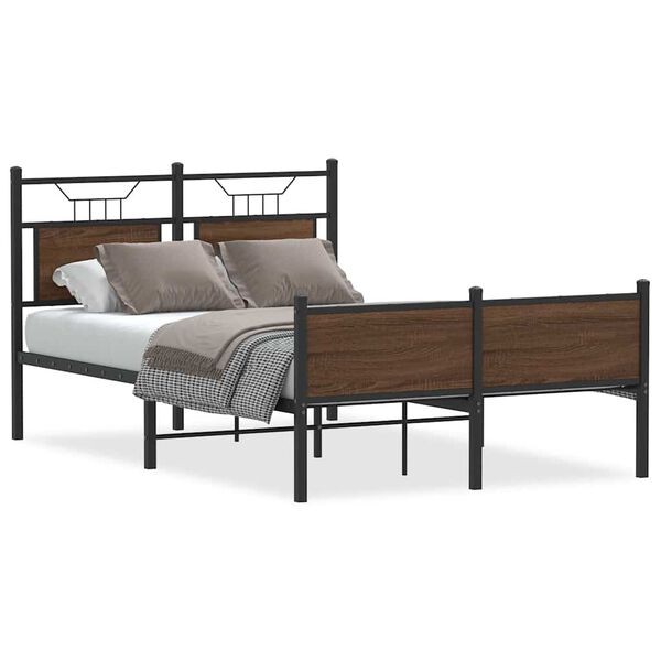 vidaXL Cadre de lit sans matelas ch&ecirc;ne marron 120x190 cm