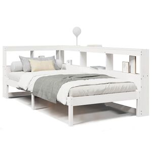 vidaXL Lit biblioth&egrave;que sans matelas blanc 75x190cm bois de pin massif