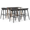 vidaXL Ensemble de bar 7 pcs Noir et gris