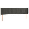 vidaXL T&ecirc;te de lit avec oreilles Gris fonc&eacute; 203x16x78/88 cm Velours