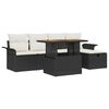 vidaXL Ensemble de canap&eacute; de jardin 6 pc Noir polyrotin