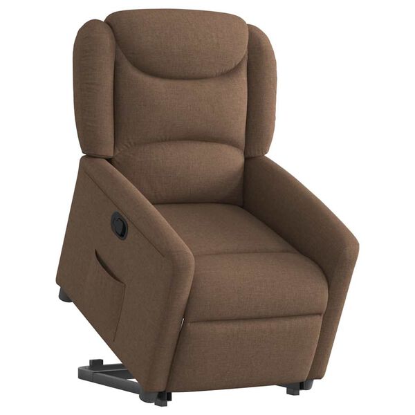 vidaXL Fauteuil inclinable Marron Tissu
