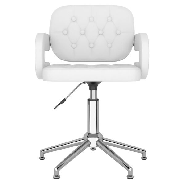 vidaXL Chaises pivotantes &agrave; manger lot de 2 blanc similicuir