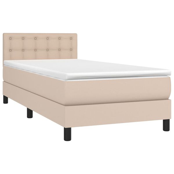 vidaXL Sommier &agrave; lattes de lit avec matelas Cappuccino 90x200 cm
