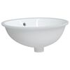 vidaXL &Eacute;vier de salle de bain blanc 47x39x21 cm ovale c&eacute;ramique
