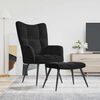 vidaXL Fauteuil relax avec tabouret en velours noir