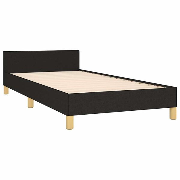 vidaXL Cadre de lit avec t&ecirc;te de lit sans matelas noir 90x200 cm tissu