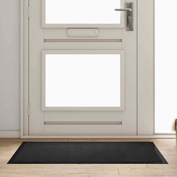 vidaXL Tapis de porte Anthracite 60 x 40 x 1.2 cm Tissu en teddy