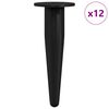 vidaXL Pieds de meuble 12 pcs Noir &Oslash; 40 x 98 mm Fer